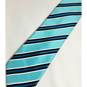 Covington Mens Necktie blue diagonal stripe Handmade Blue Striped Tie